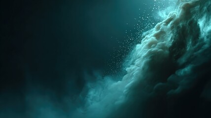 moody fog wall drifting upward with glowing particles, abstract cinematic smoke loop for video overlays, high resolution, seamless motion, dark ethereal ambiance