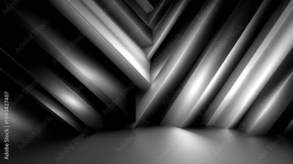 Poster modern black and white abstract art design with geometric shapes lines and textures creating a strik