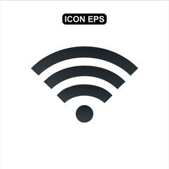 Flat style WiFi icon with clean design, perfect for apps, websites, and digital interface elements