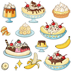 collection of cakes banana