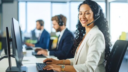 Dedicated support team providing excellent customer service in a modern call center environment,