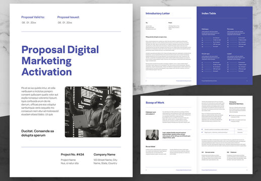Blue And Black Proposal Digital Marketing Activation