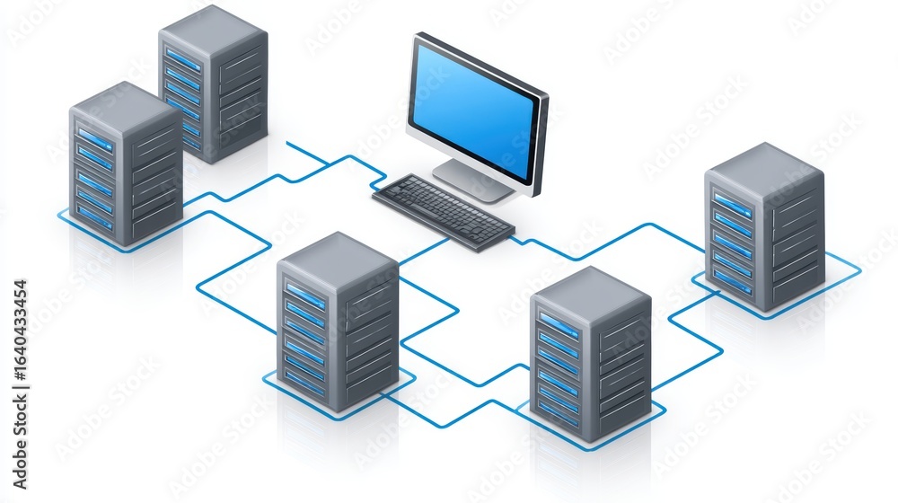Poster network infrastructure, servers and computer systems powering modern connectivity