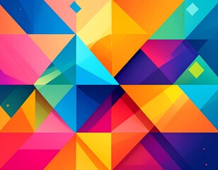 Colorful geometric abstract background triangles and shapes vibrant digital art design