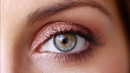 Obraz premium Intricate beauty, a captivating closeup exploration of woman's eye and its alluring details
