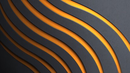 Dynamic black and orange curved design wallpaper background for modern devices abstract