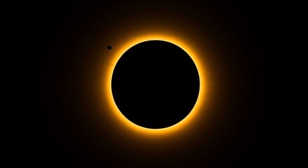 Total Solar Eclipse with Bright Corona and Dark Moon Against Black Sky