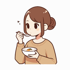 vector illustration of a person eating