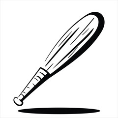 Lineart Baseball Bat Item Vector Illustration Minimalist Lineart Style