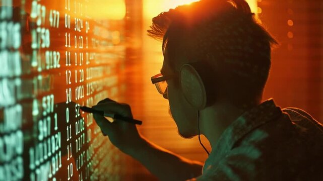 Cryptographer Decoding Secret messages with code 4K Videos