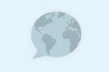 World Globe in Speech Bubble Icon for Communication Design