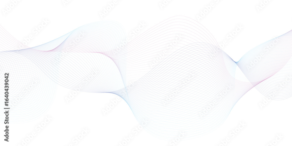Poster abstract white background with multicolor smooth lines.