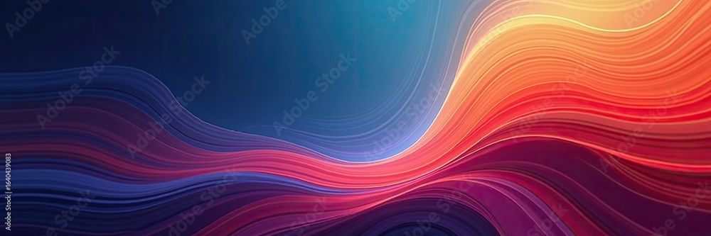 Poster abstract design with vibrant color waves.