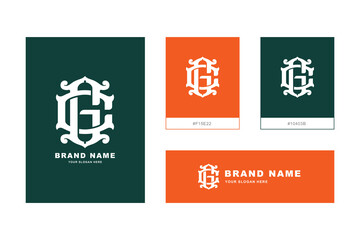 Monogram letter cg or gc with interlock, classic style good for brand, clothing, apparel, streetwear