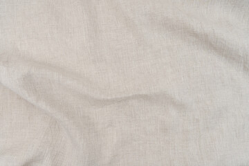 Naklejka premium Beige Crumpled Linen Textured Background