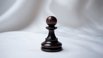 Chess pawn piece black color isolated on clean white background