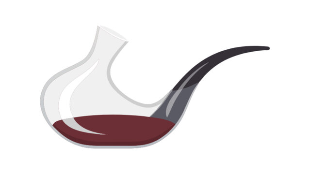 wine decanter with red wine, clear glass clip art preview