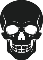 Halloween Skull Silhouette – Spooky Black Vector Illustration