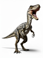 Fototapeta premium velociraptor dinosaur roaring on a blank background PNG