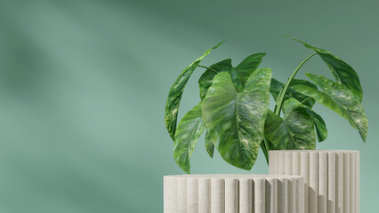 scene template ceramic texture empty space in landscape minimal scene, rendering 3d