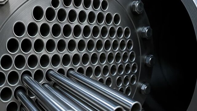 Heat exchanger tube bundle with stainless steel metal construction designed for efficient thermal transfer and reliable industry tube system