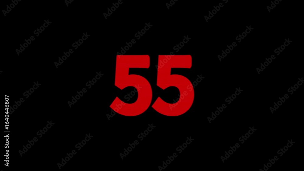 Poster one minute countdown animation from 60 seconds to 0 second with alpha channel, 1 minute countdown ti