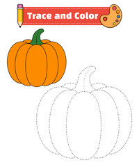 Pumpkin Vector Illustration. Coloring book or coloring pages with a vegetable theme for children. Connect the dots and coloring books for children's education.