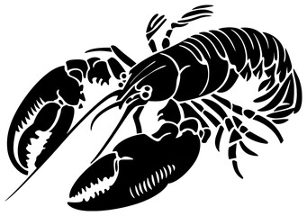 Slipper lobster silhouette drawing element