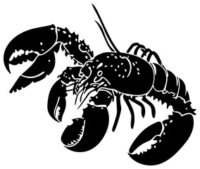 Slipper lobster silhouette drawing element
