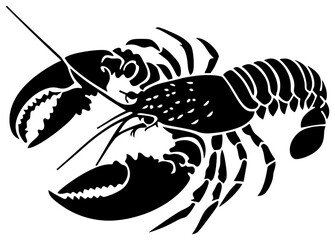 Silhouette of a Solitary Slipper Lobster Crawling Across the Seabed