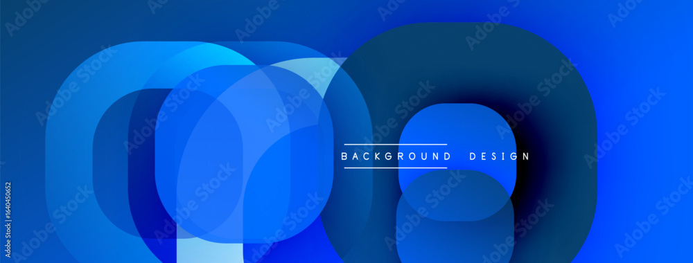 Poster abstract blue layers create dynamic composition. modern design features overlapping shapes, gradient