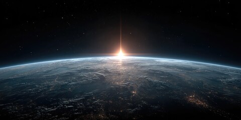 Earth sunrise from space
