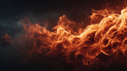 elegant slow motion flame waves in dark, glowing ember texture, cinematic fire motion, dark ambiance