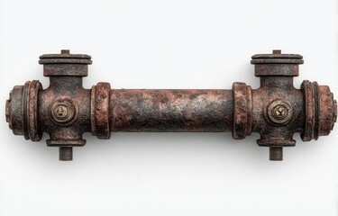Rusted pipe section, top view