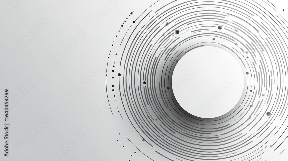 Poster abstract circles with dots design on white background
