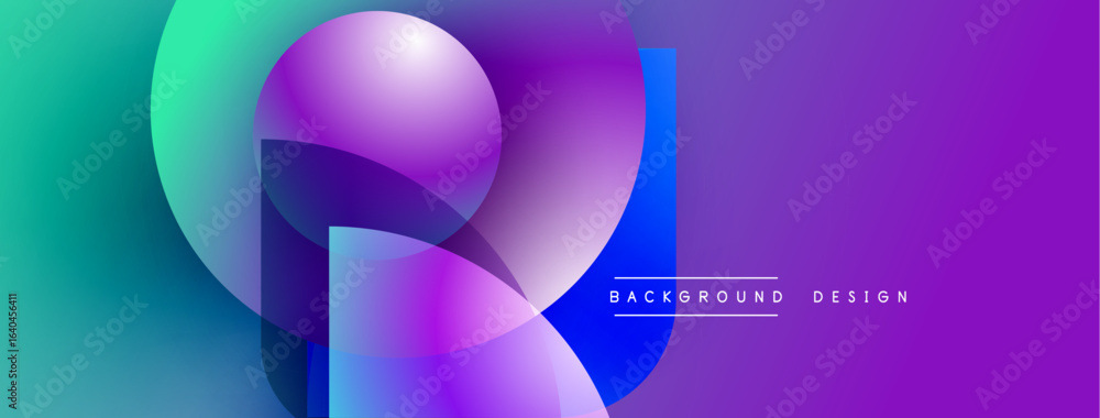 Poster abstract vibrant shapes blend, creating dynamic gradient background. modern design elements suggest 