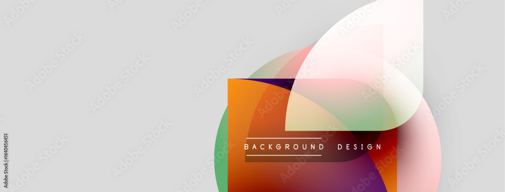 Aufkleber abstract geometric shapes overlap, creating vibrant color gradients. minimalist design suitable for 