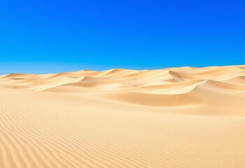 Vast, undulating sand dunes under a clear blue sky,  arid,   clip art