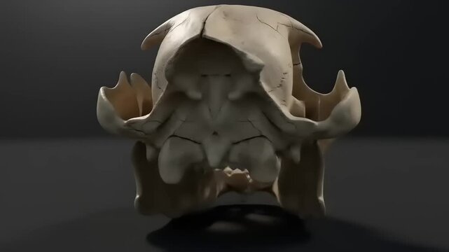 Monkey Skull with 3D Render, and Dark Background.
