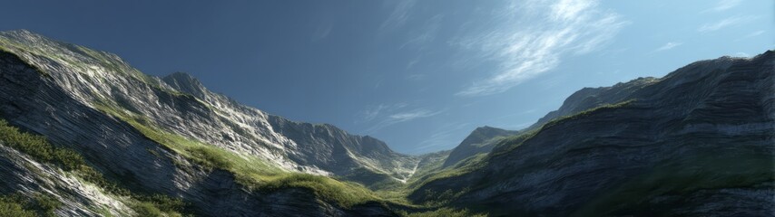 Naklejka premium Stunning mountain valley hdr landscape