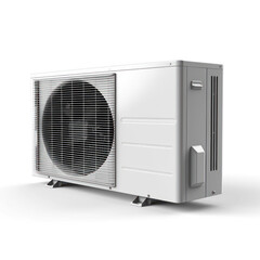 Fototapeta premium A white air conditioner with a black grille on a transparent background