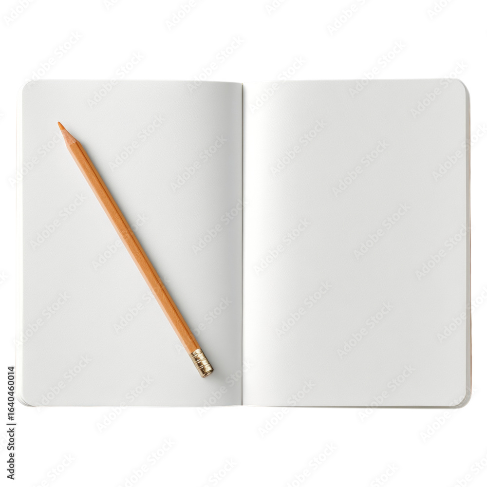 Poster clean white notepad with subtle pencil mark on a blank page