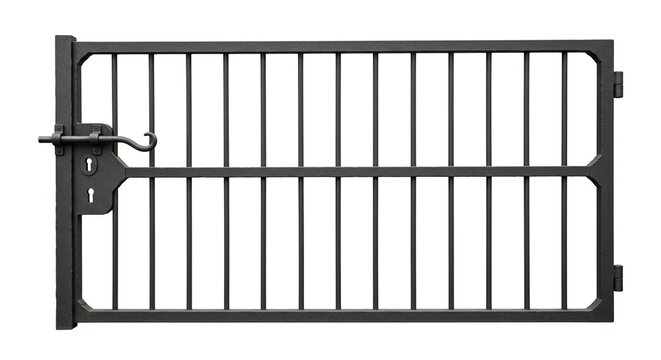 Black metal garden gate design ideas for backyard entrance and security fencing with latch and hinges