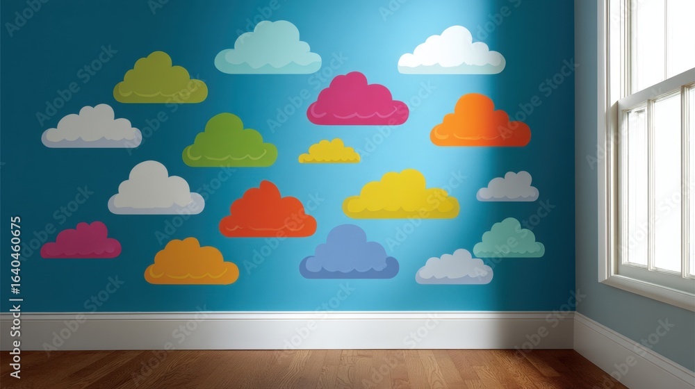 Poster colorful and playful weather pattern chart for creative spaces