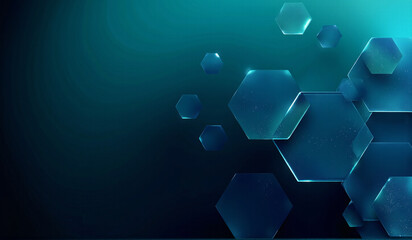 A blue background with a bunch of cubes floating in the air.