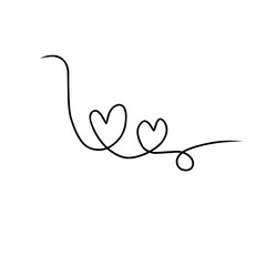 abstract continuous line heart doodle