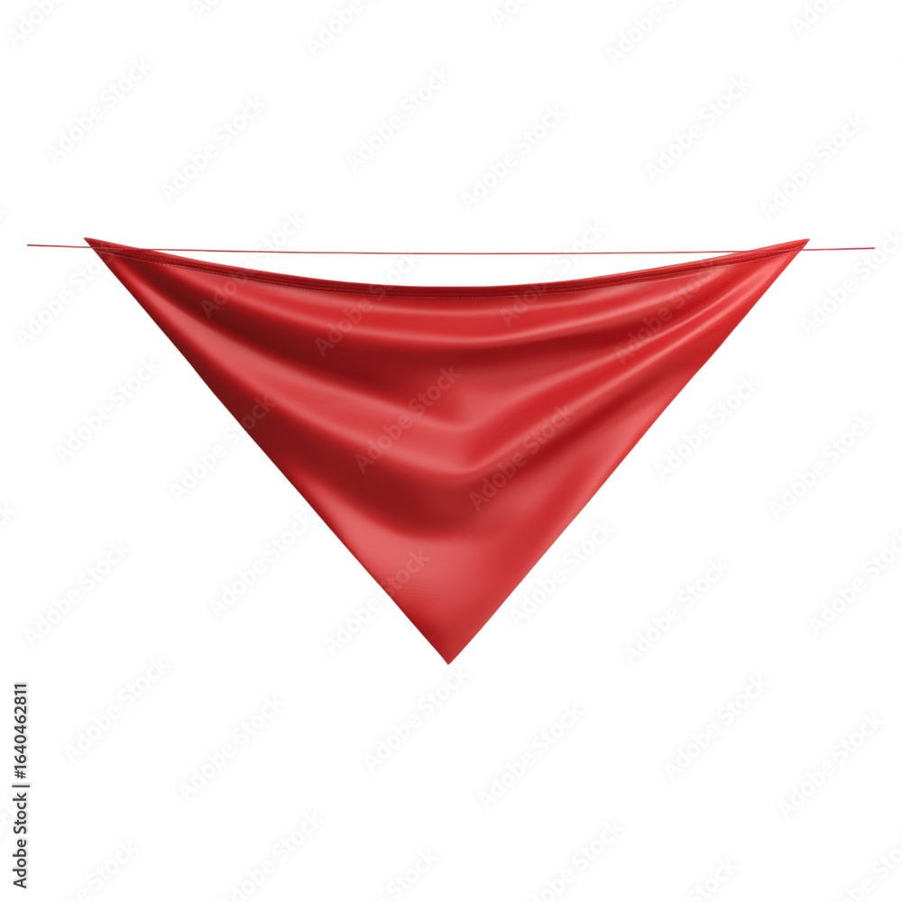 Poster simple triangular flag mockup design in vibrant red color
