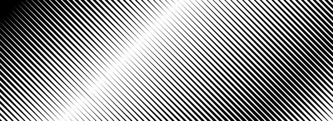 Halftone diagonal line gradient. Black oblique striped gradation background. Repeated slanted strokes pattern backdrop. Vibrating parallel linear wallpaper. Abstract tilt moire texture overlay. Vector