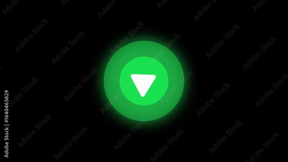 Poster play button icon animation on circle. video player icon triangle shape button icon animation with wh