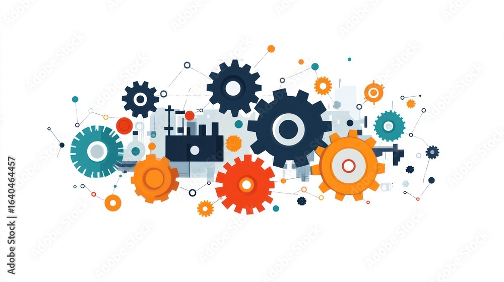 Poster abstract gears and science concept background for technology